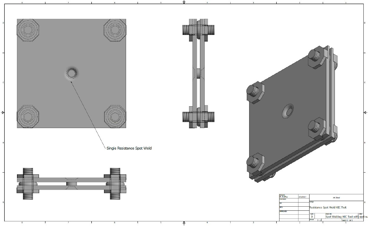 Figure 1: HIC Test for Resistance Spot Welds Schematic.