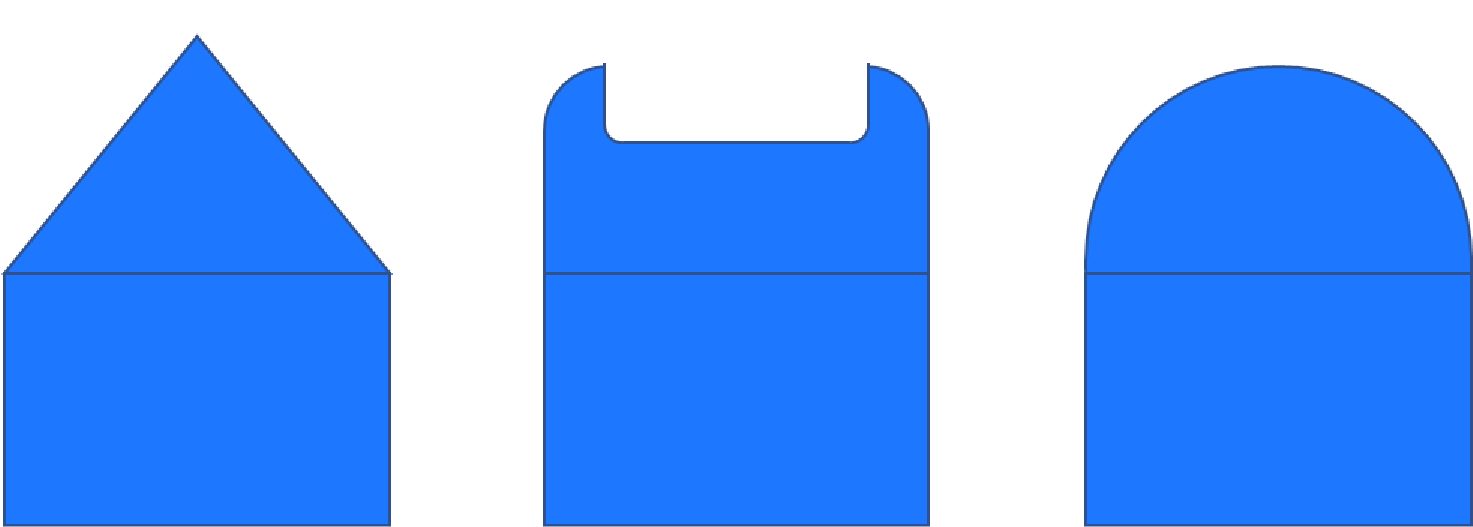 Figure 10: Sketches of Punches Used for Hole Expansion: Conical, Flat, and Hemispherical.