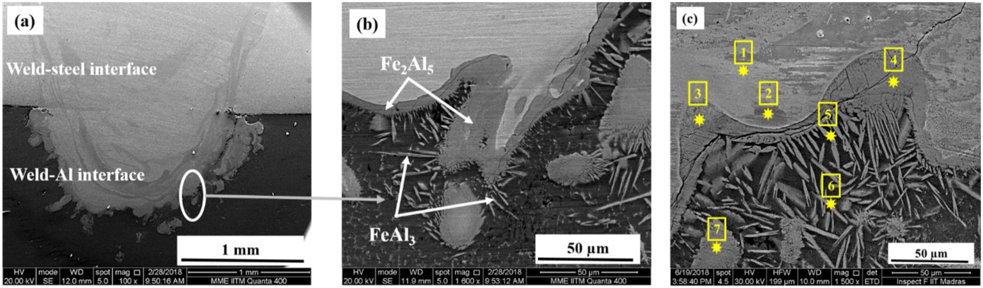 Figure 2: Fe-Al interface microstructure