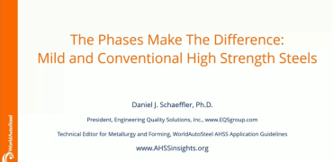 Cover image of Mild and Conventional Steels presentation by Dr. Danny Schaeffler